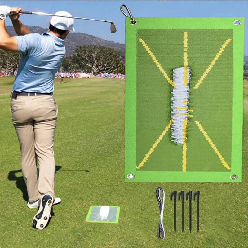 1 جديد كرة جولف حصيرة ممارسة سوينغ الوسادة داخلي/خارجي ضرب وسادة التدريب المعونة (4 مسامير + 1 زر)