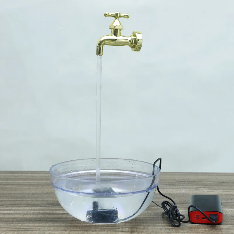 Floating Faucet Water Fountain Kits Invisible Flowing Spout Watering Can FountainYard Art  Tap Running Lights Holiday Gift