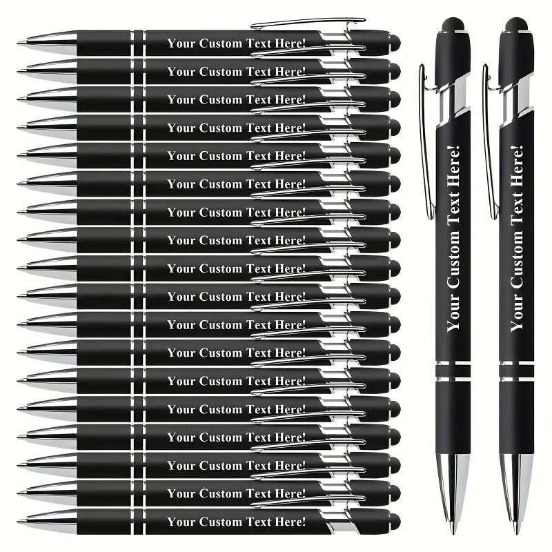 10 Personalized Engraved Metal Ballpoint Pens - Customizable with Names, Logos, and Messages - Ideal for Corporate Bulk Gifts