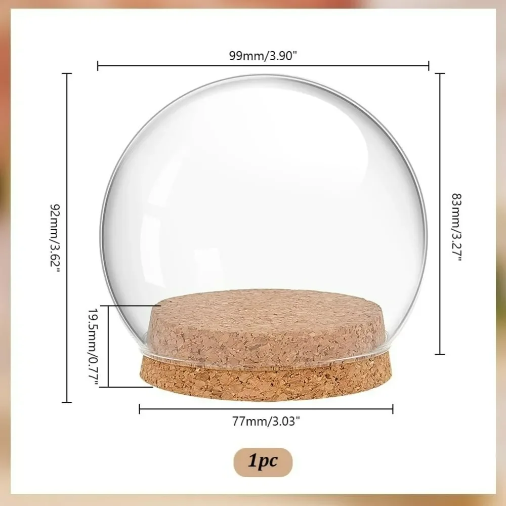 Glass Dome with Base Glass Cloche Clear Globe Display Dome Decorative Glass Display Case for Beach Sand Flower Models Butterfly