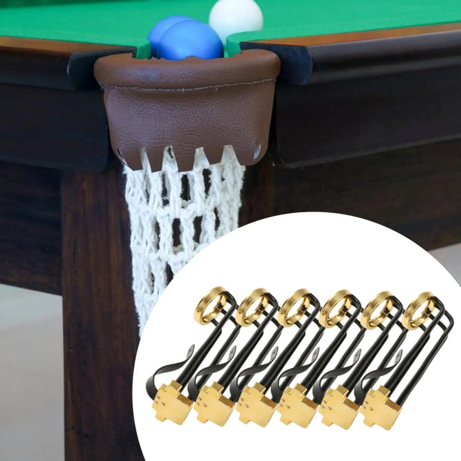 

6x Pool Table Accessories Ball Drop Snooker Ball Accessory Multifunctional Replacement Metal for Bar Games Sports Equipment