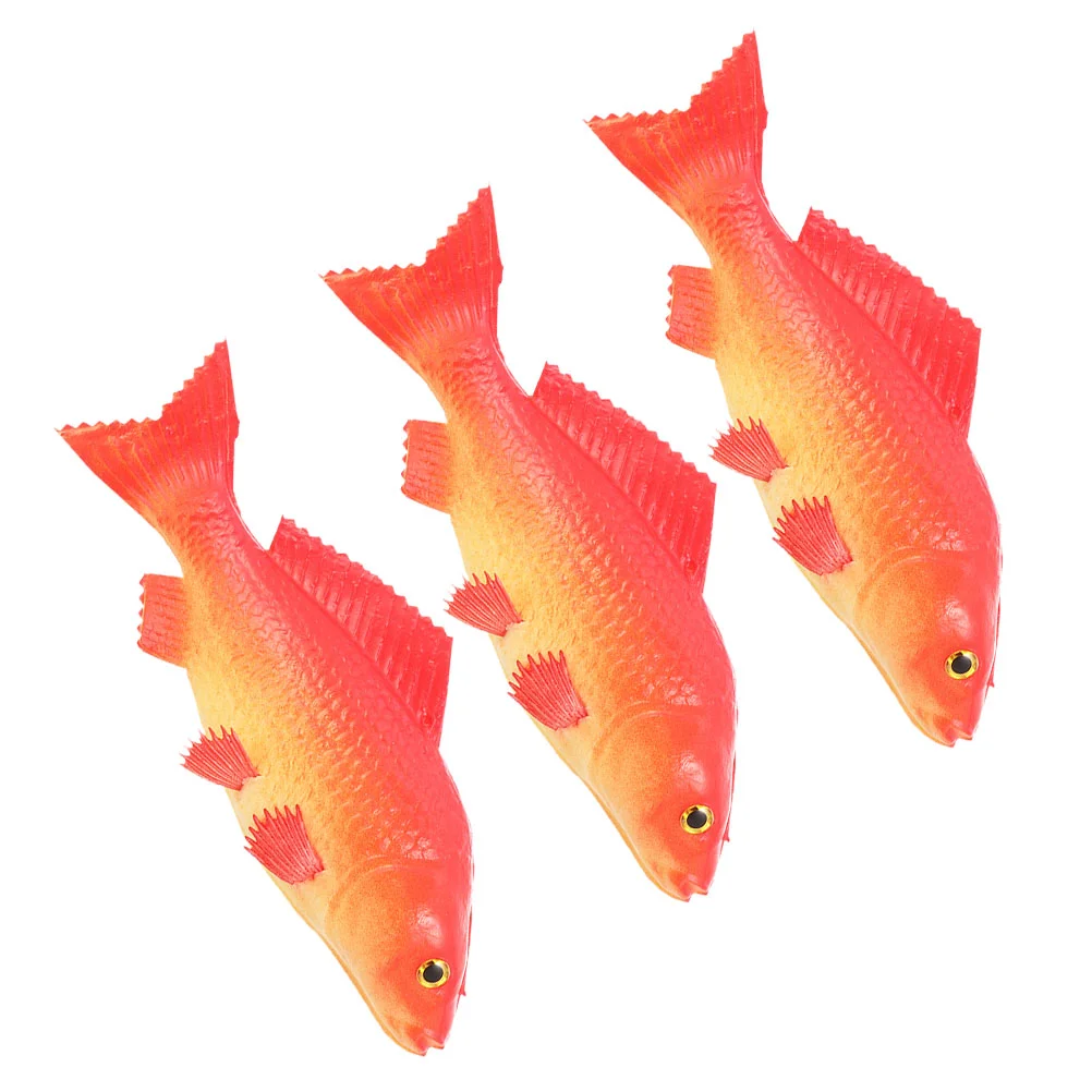 

3 Pcs Artificial Fish Recognition Model Small Decoration Models Animal Figurines Fake Fishing Toy Simulation Carp Desktop