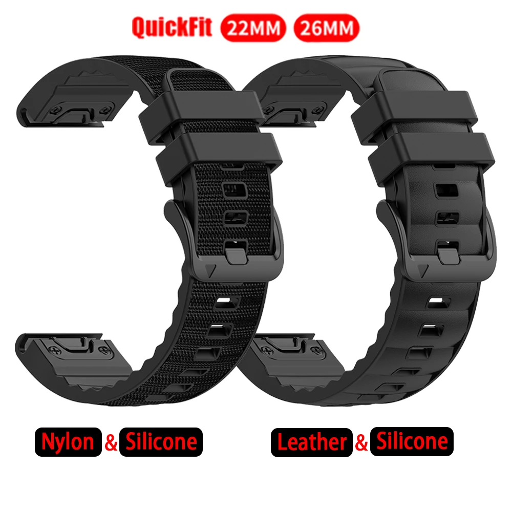26 mm 22 mm snelsluiting horlogeband voor Garmin Quatix 8 Enduro 3/Epix pro Gen2 Instinct 3 Fenix 8 Pro E 7 7X nylon siliconen band