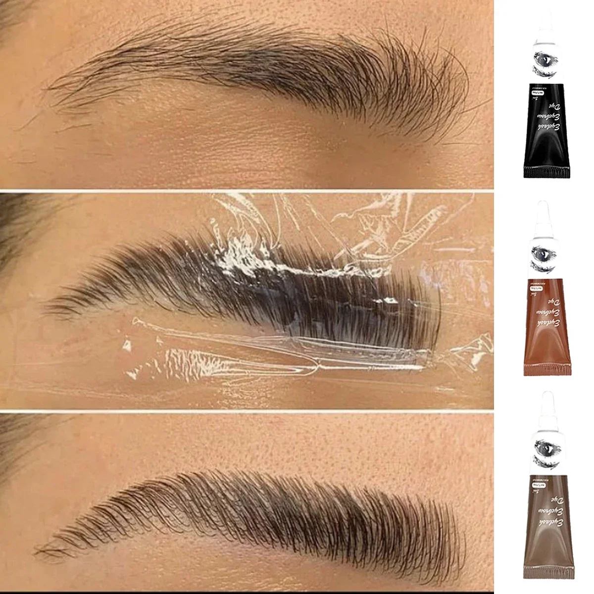 15-Minute Fast Henna Eyelash Eyebrow Dye Tint Professional Easy Dye Gel Eyelash Brown Black Color Tint Cream Kit Eyebrows Suit