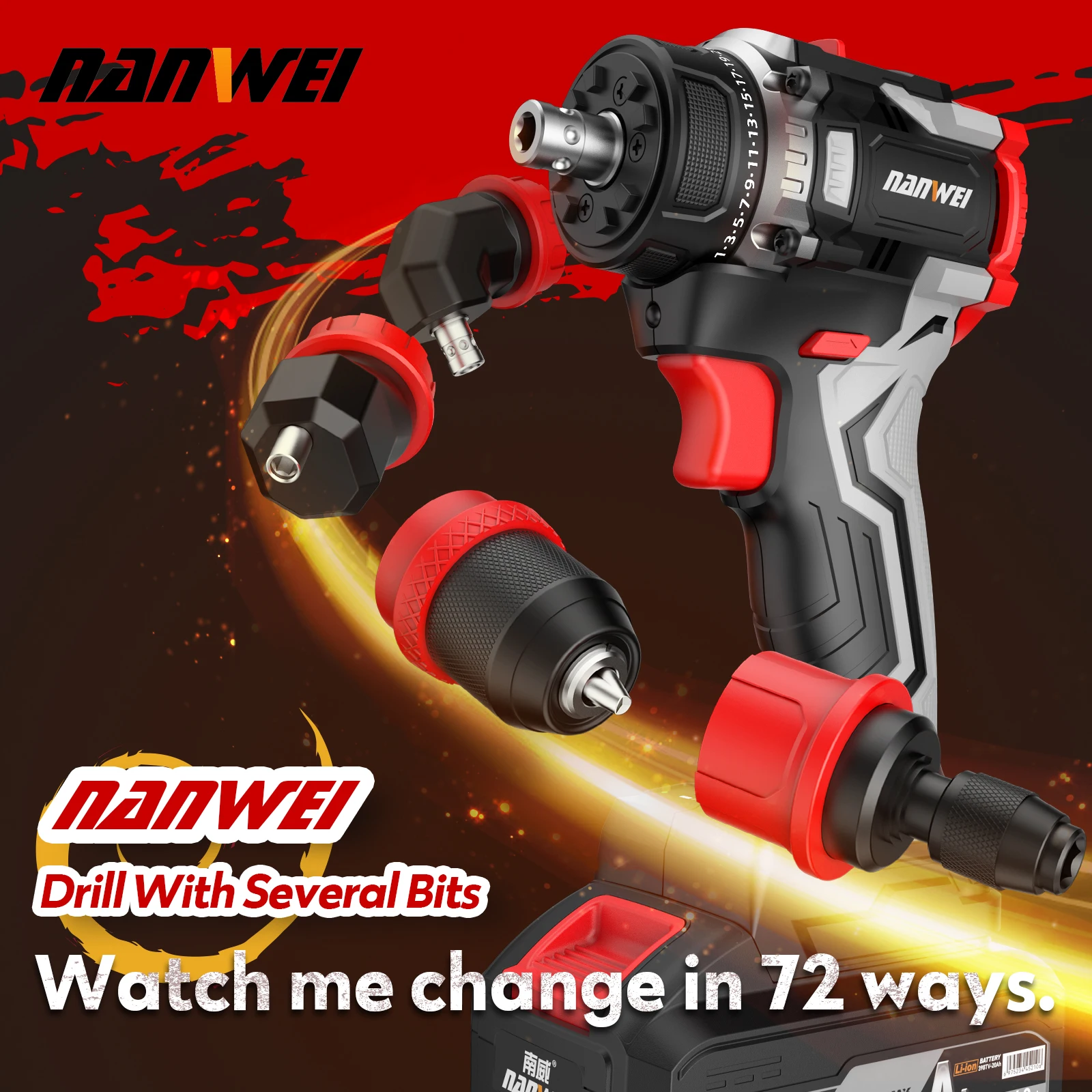 16.8V Multi-function Brushless Cordless Lithium Battery Screwdriver DIY Home Drill 4-in-1 Screwdriver