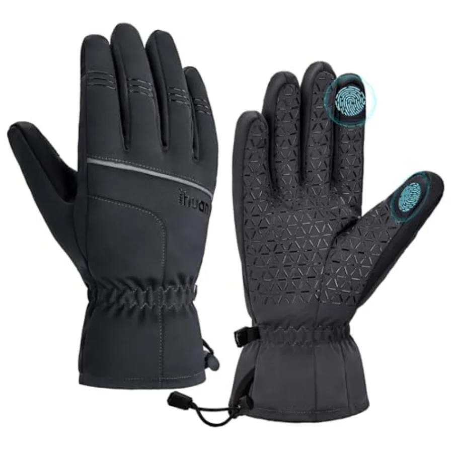 

Winter Waterproof Skiing Gloves for Men and Women, Cold Weather Thermal Gloves with Touchscreen Fingers, Windproof, Snowboardin