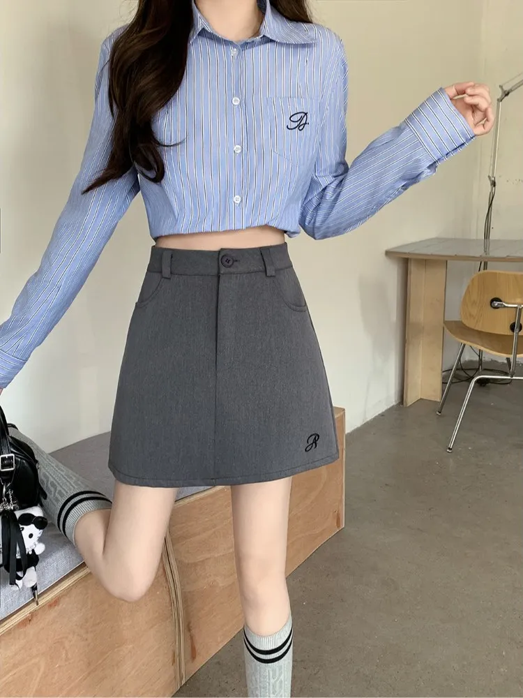 

plus Size Embroidered High Waist Skirt for Women Slimming Meat Covering Hot Girl Sle Korean Version Spring Summer or...