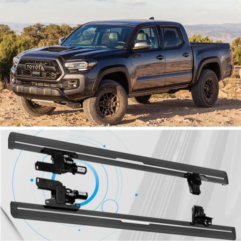 Electric Motor Automatic Switch Closed Running Boards For TOYOTA Tacoma 4-Door 2016-2022 Side Step Bar Pedals Nerf Bars