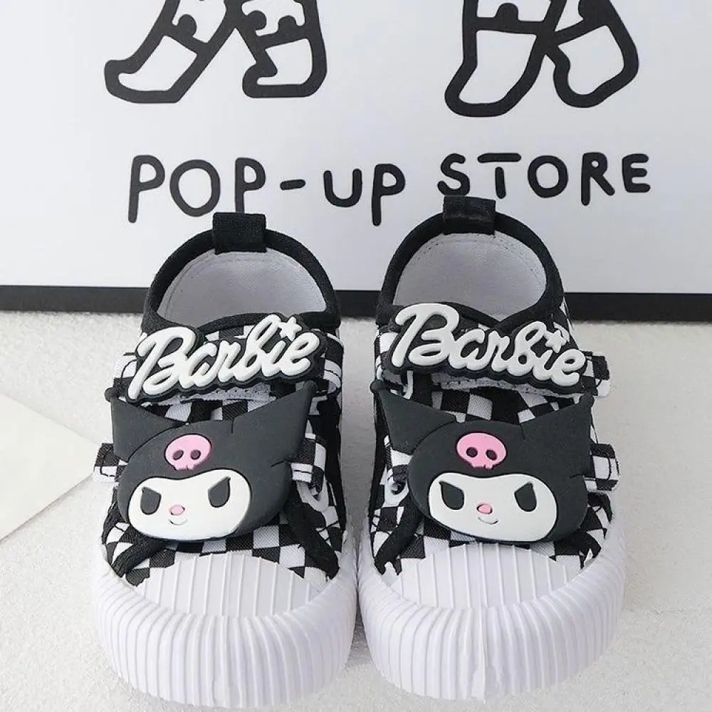 Kuromi My Melody Childrens Cute Cartoon Canvas Shoes Sanrio Girls Flat Bottomed Casual Sports Shoes Spring New Kids Cartoon Shoe