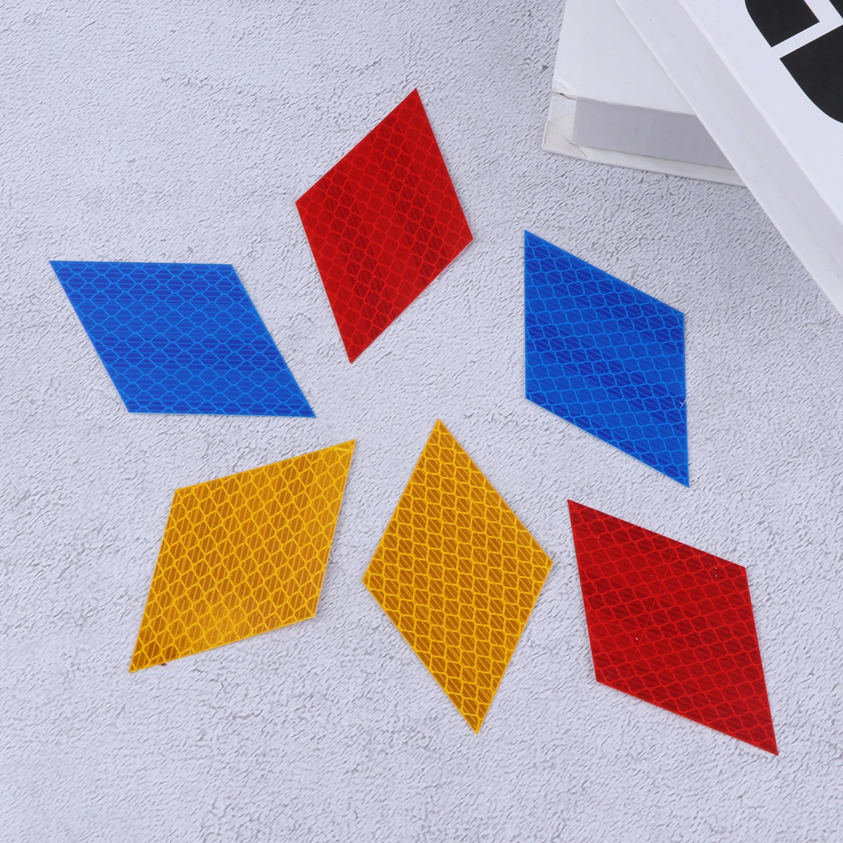 

12 Pcs Reflective Sticker High Brightness Night Safety Warning Tape Bike Decal Waterproof Durable Residue Free