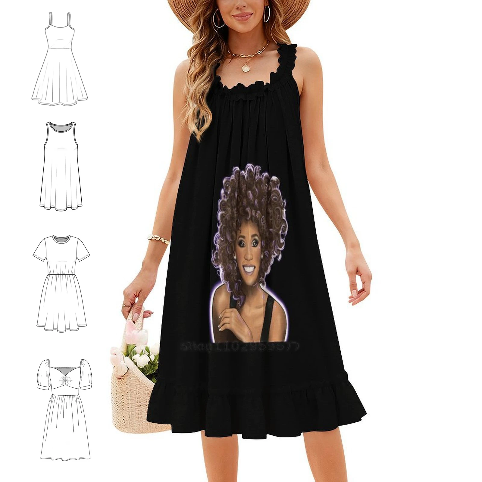 Women Fashion Gown - Abito Boho Chic di Whitney, elegante