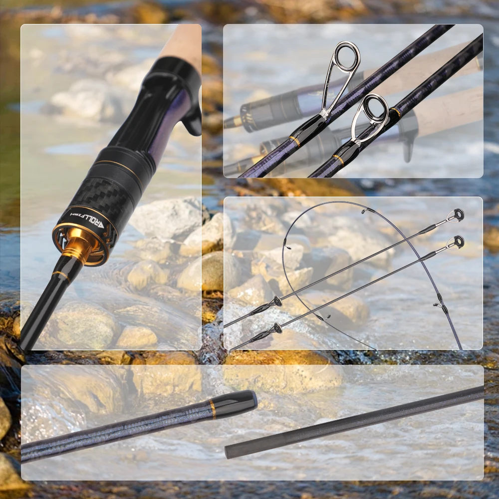 ROLLFISH UL Trout Rod - Carbon Fiber, Spinning/Casting, Super Soft, Freshwater, 1.68-1.98m, Fast Action - view 3