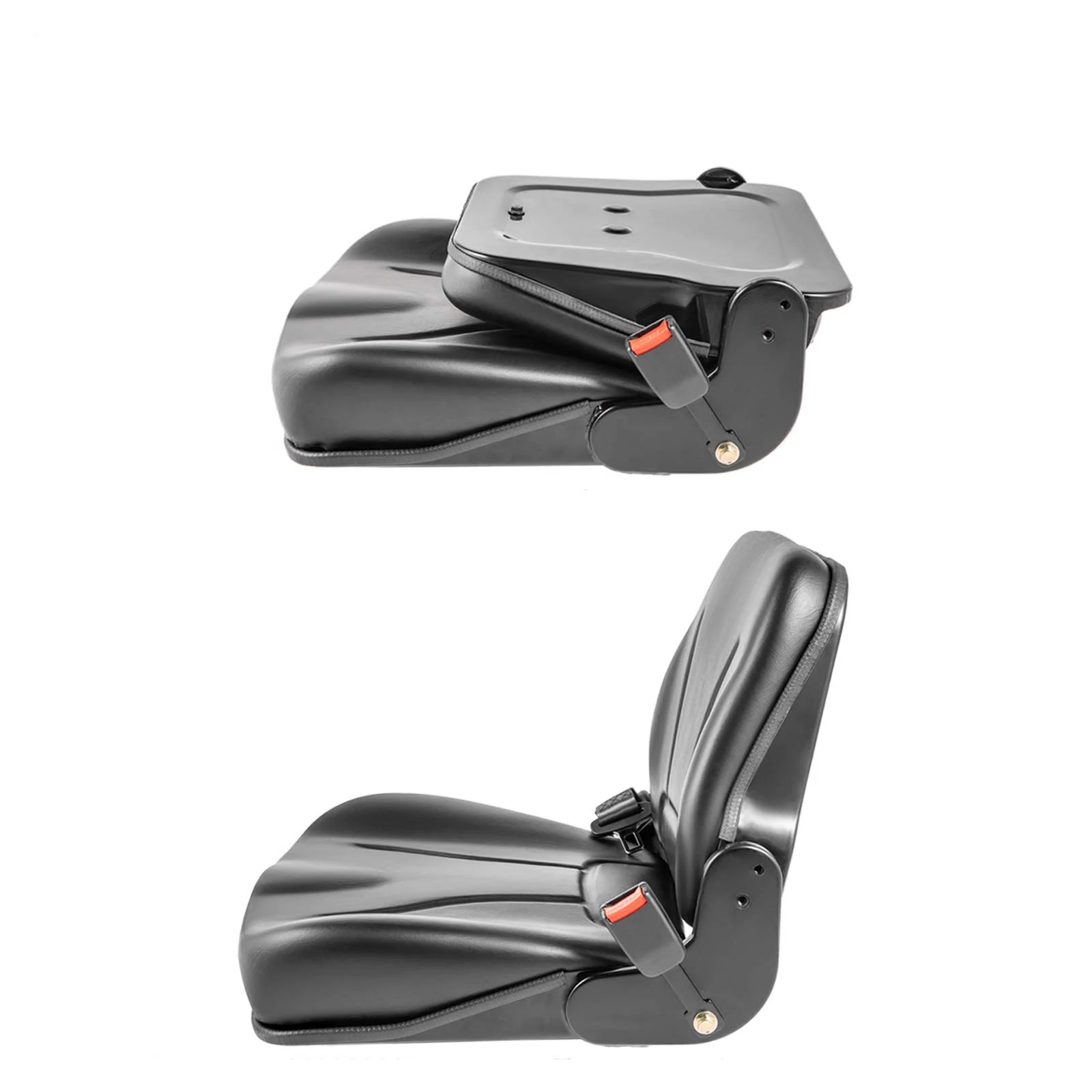 PVC Forklift Operator Work Replacement Seat with Adjustable Safety Belt for Heavy Duty Construction Machinery Driver Seat