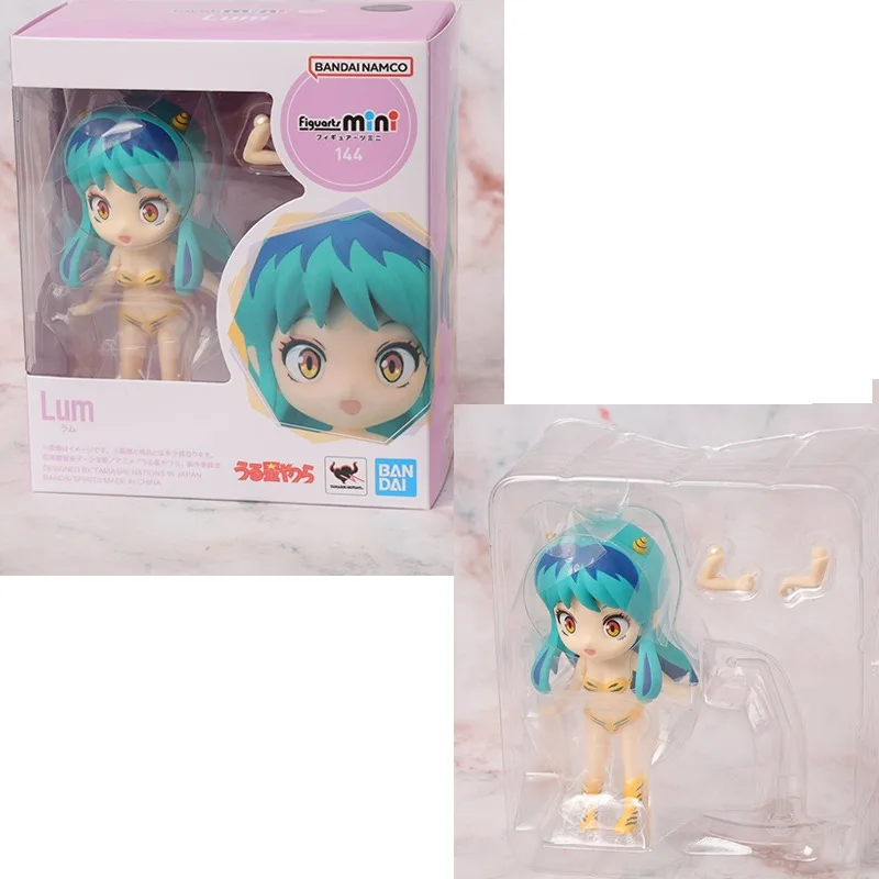 Bandai Genuine Figuarts mini Urusei Yatsura Lum Ataru Moroboshi &Ten 9cm Anime Action Figure Collectible Model Toy Gift Children