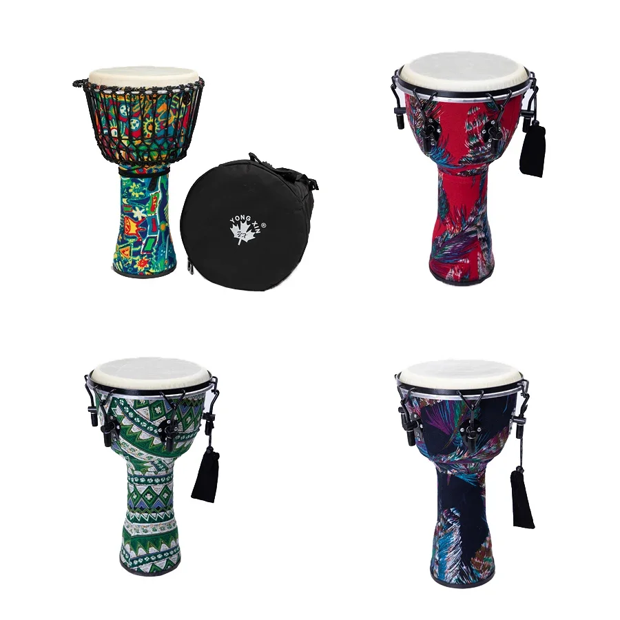 

Chinese Cheap Kids Flexible ABS Exquisite Patterns 12 Size Round African Drum Djembe