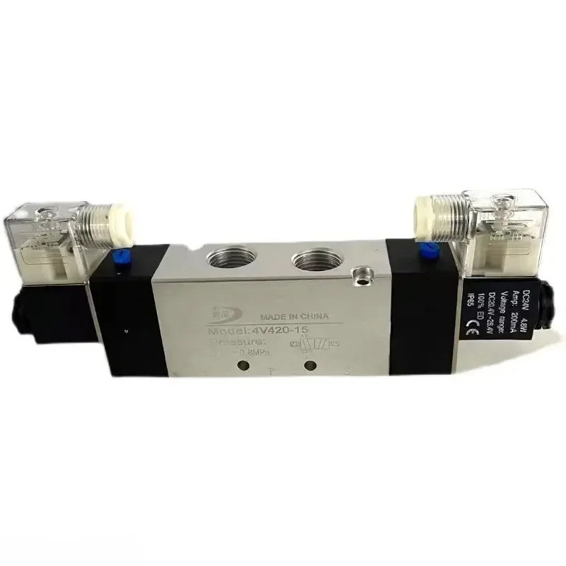 

2pcs Two position five way solenoid valve 4V320-10 pneumatic directional valve 4V420-15 4V220-08 4V120-06