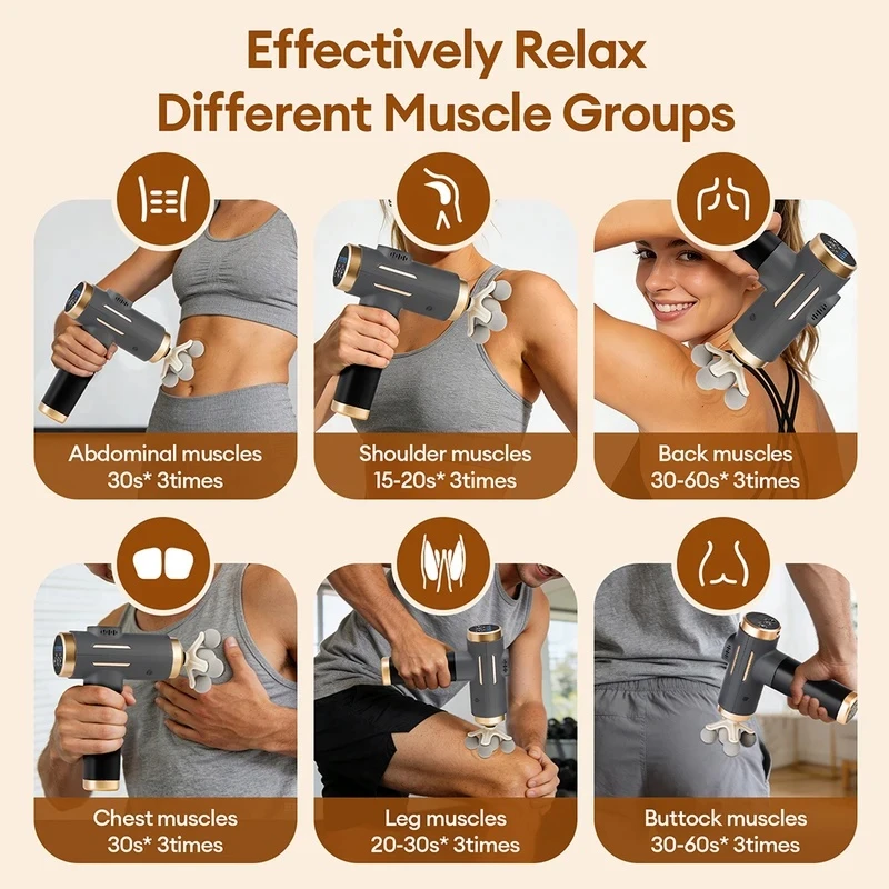 11-IN-1 Powerful Massage Gun 99 Level Percussion Massager High Frequency Fascia Vibration Muscle Relaxation Device Arms Legs