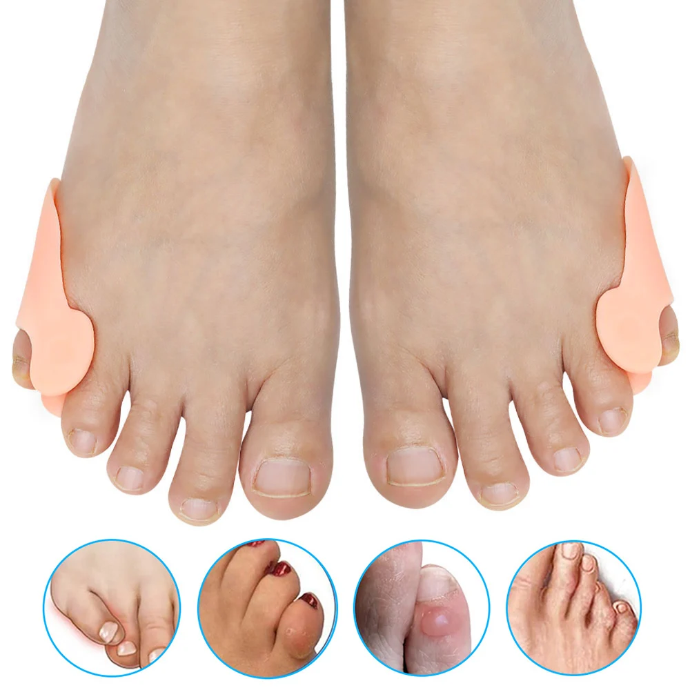 Pexmen 2/4 Stück Bunion Cushion Protector Bunion Corrector Pads mit Separator für Pinky Toe Gel Shield zur Linderung von Fußschmerzen