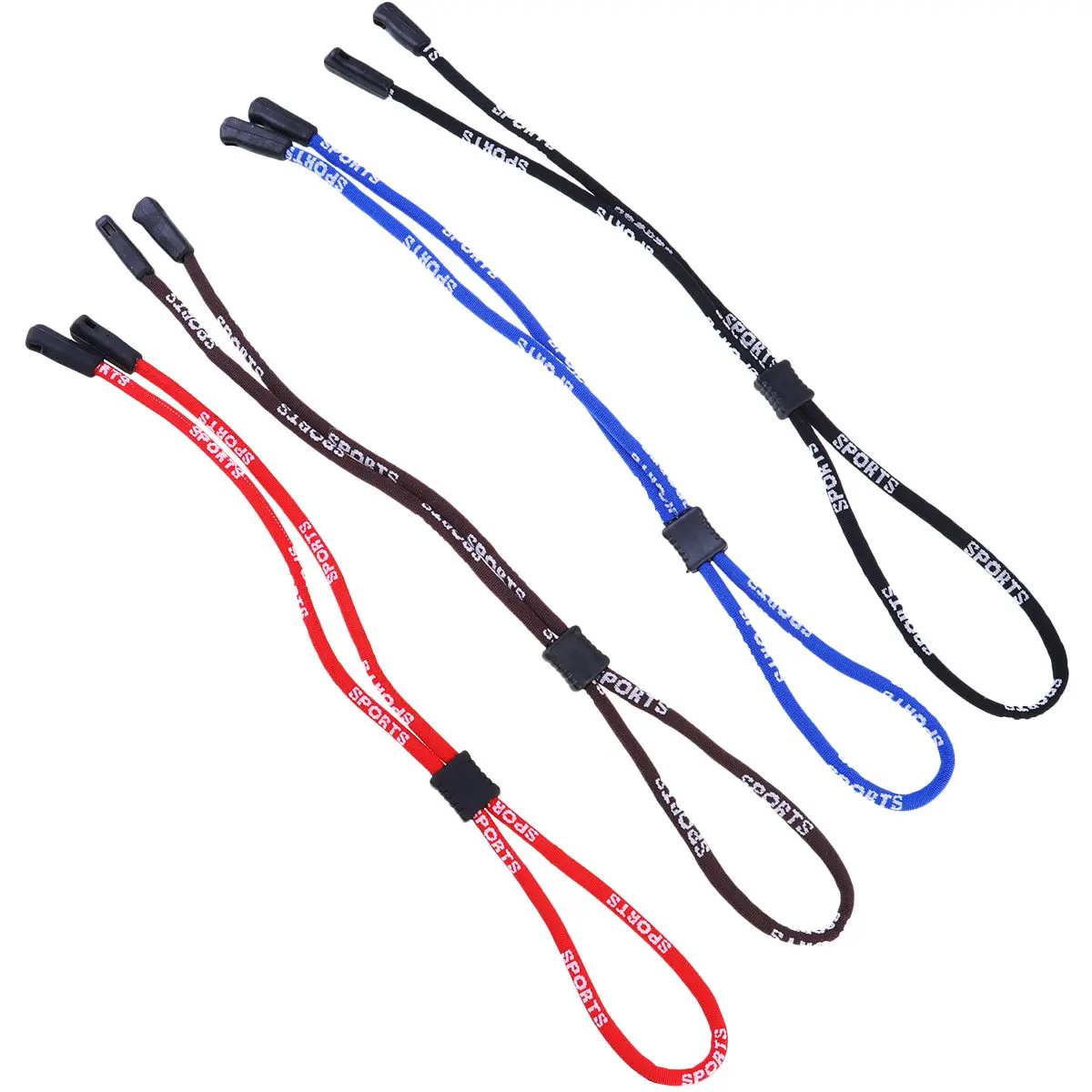 

4Pcs Glasses Rope Adjustable Non-Slip Eyewear Strap Portable Outdoor Sports Rope for Daily Use Red Blue Black Brown