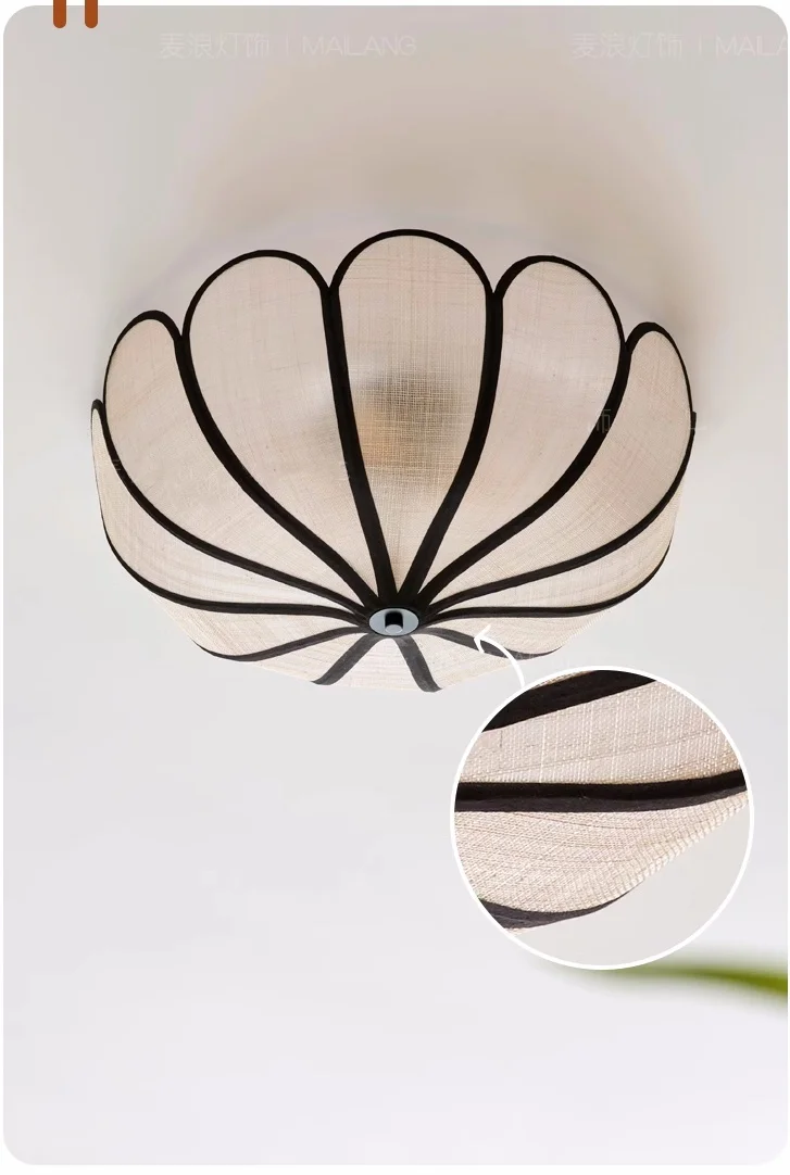 Nordic E27 Wabi Sabi Ceiling Lamp Bedroom Romantic Light