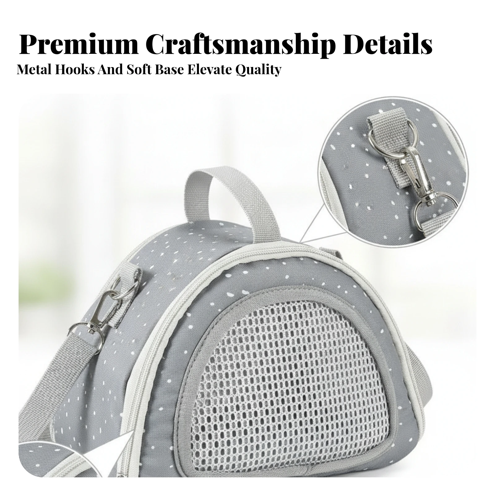 Ventilated Dome Pet Carrier Small Pet Carrier Bag Foldable for Travel