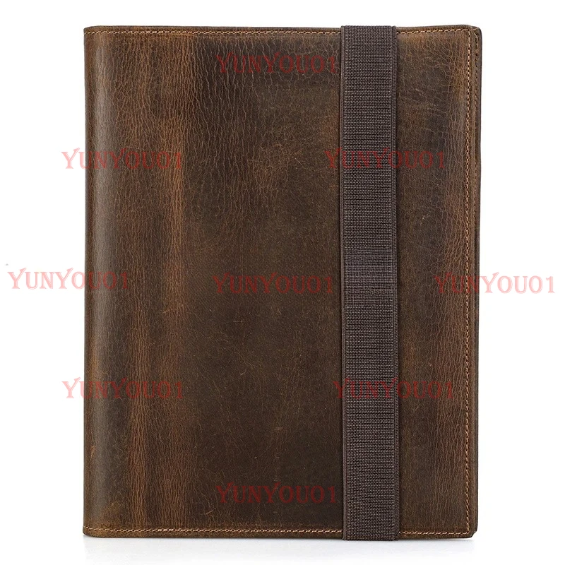 Vintage Leather Crazy Horse for IPad, Mini A5 Case, Book, Travel File Folder, School and Office Stationery Supply