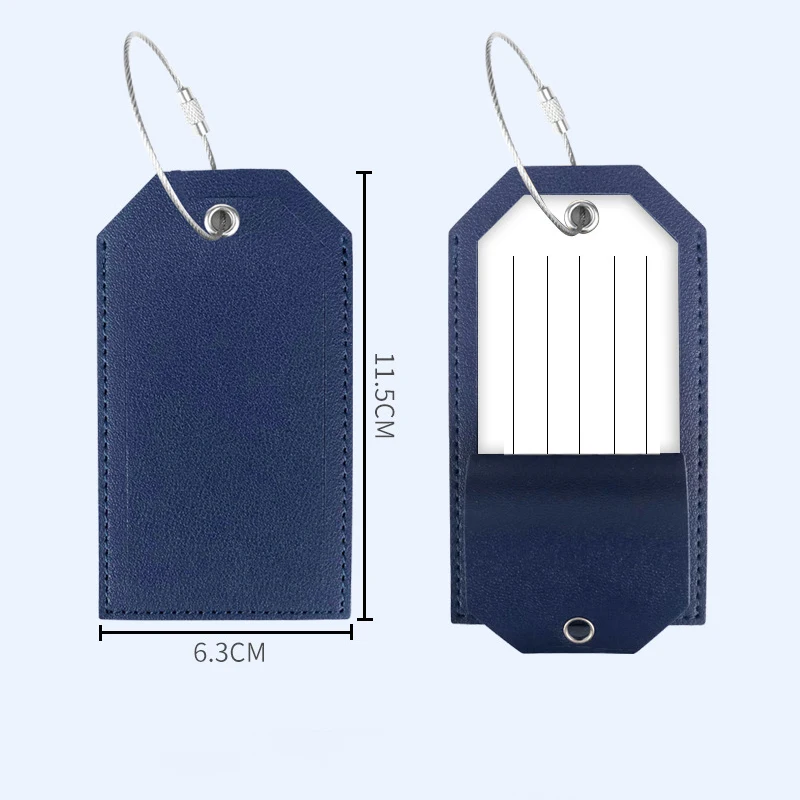 Gepäckanhänger für Damen und Herren, für Koffer, Reisezubehör, modisch, einfarbig, PU-Leder, Koffer, Tasche, Etikett, Name, ID, Adresse – Detail 6