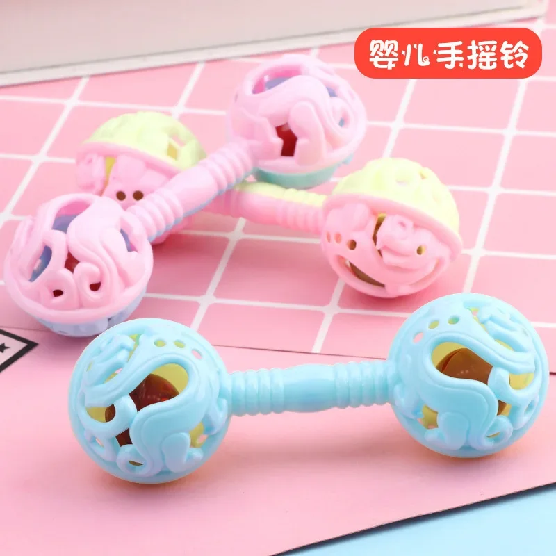 2pcs Toddler Double-headed Hand Rattles Soothing Hand Grip Rattles Toys Baby Rattle Baby Nibbling Toys Baby Toys 0 12 Months