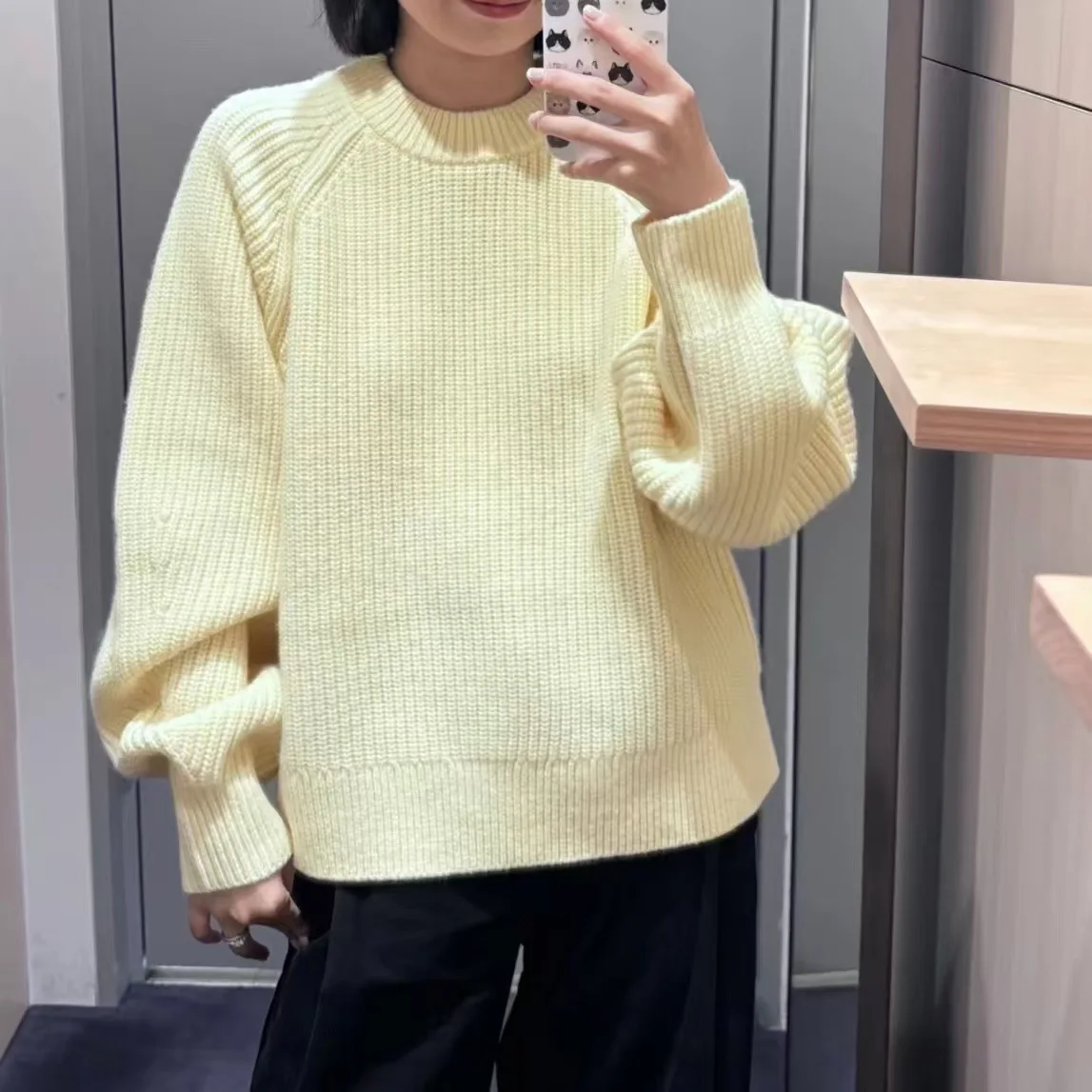 UMI MAO женская одежда, шерстяной пуловер в рубчик с круглым вырезом, вязаный свитер, свитер с длинными рукавами, новый зимний топ Femme Y2K