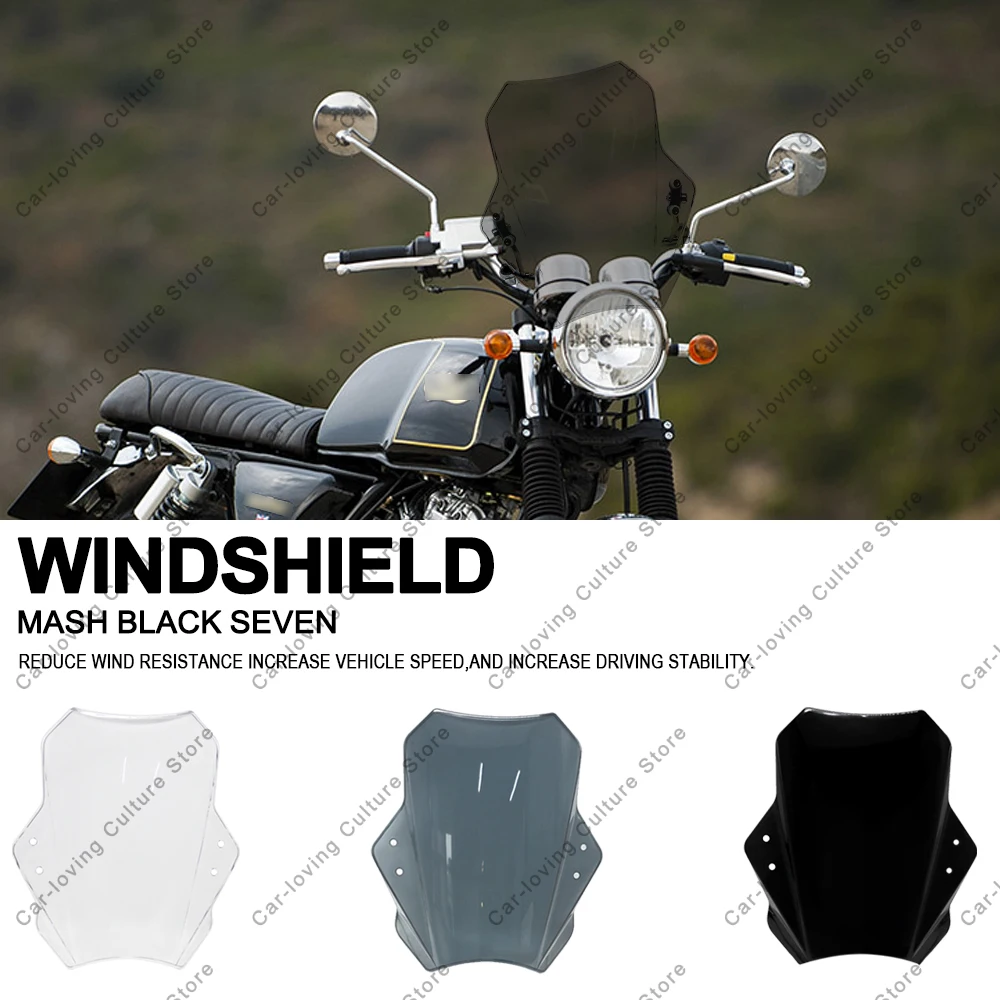 

Motorcycle High quality ABS Windscreen Windshield Universal Adjustable Windshield ForMASH BLACK SEVEN