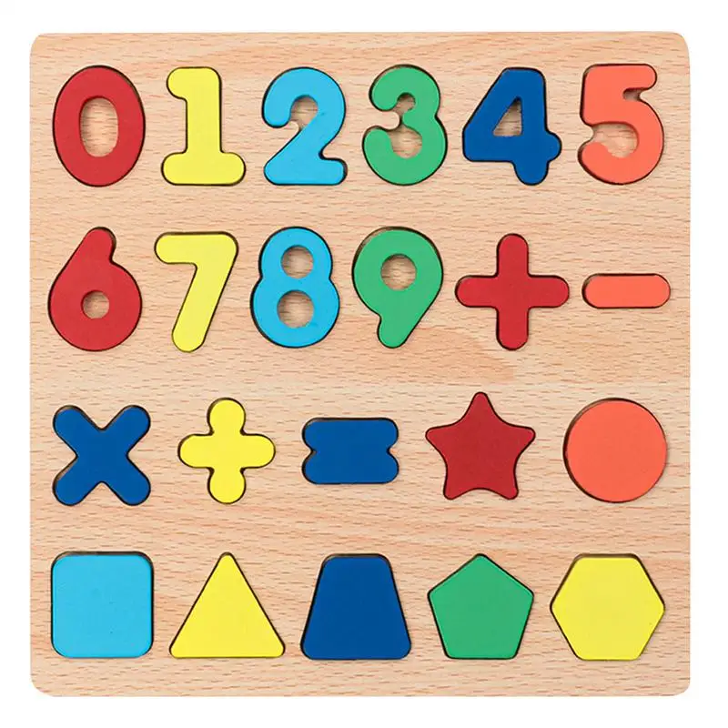 Number Puzzle For Kids Shape Recognition Toy For Kids Wooden Number Puzzle Board For Toddler Preschool Educational Toy For Boys