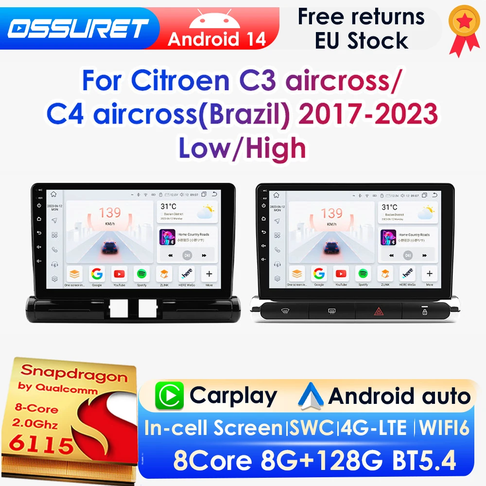 OSSURETAndroid14CarRadioForC3Aircross2017-2023CitroenC4CarMultimediaGPSCarplay4GDSPBT360CamBySnapdragon6115-AliExpress34