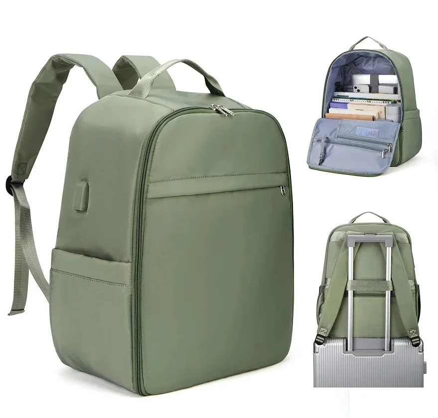 Cabin bag 45*36*20, Lightweight Large-capacity Travel Computer Backpack, Women's Backpack, Boarding Backpack, Gray Green