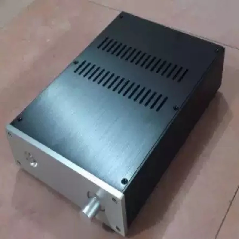 Aluminum Alloy DIY Audio Amplifier Chassis With Heat Dissipation Slots 3 Length Versions Black White Blue Case Fit SK3875 TDA729