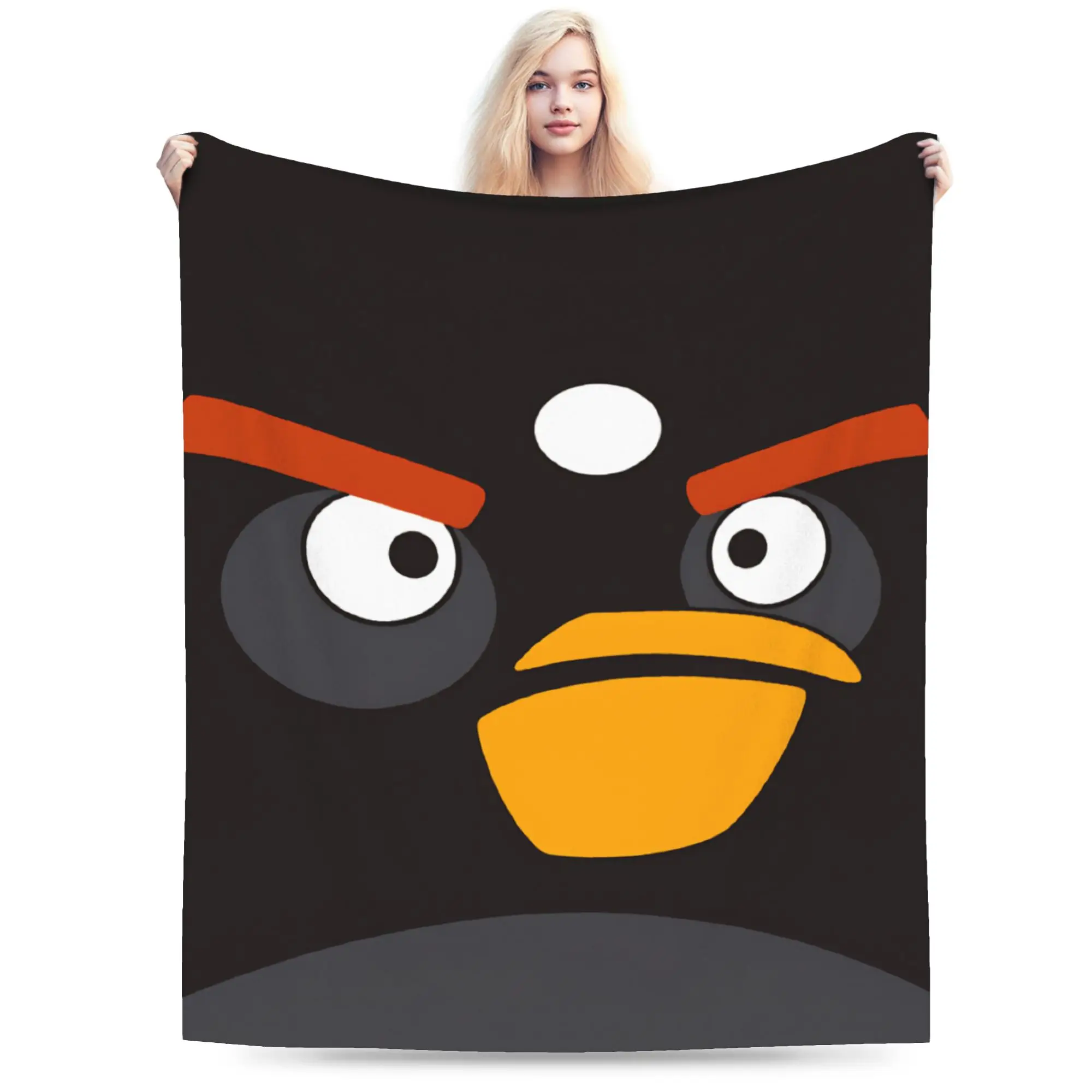 

A-Angry Anime B-Birds Plush Blanket Kids Flannel Throw Blanket For Couch Bed Super Warm Quality Bedspread Birthday Present