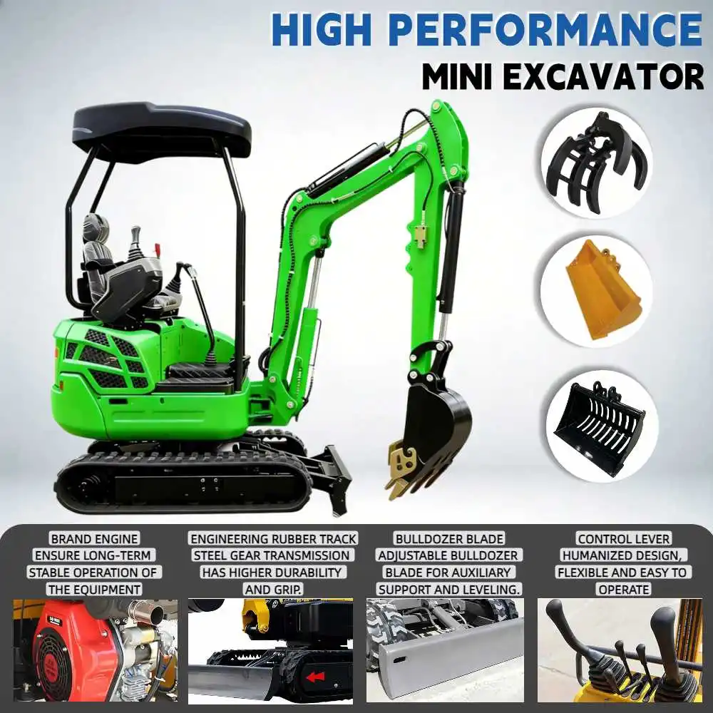 

Multifunctional Mini Excavator 1.5Ton-1.8Ton Kubota Engine Hydraulic Backhoe Energy Saving Crop Multiple Scenarios Farm