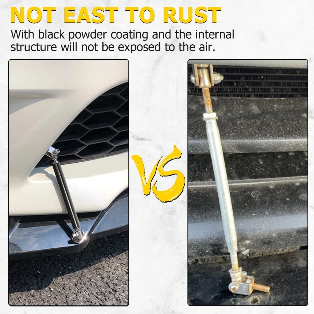 200mm Adjustable Front Bumper Lip Splitter Strut Rod Tie Support Bars Universal fit for Any cars, SUVs, trucks Spoiler view 6