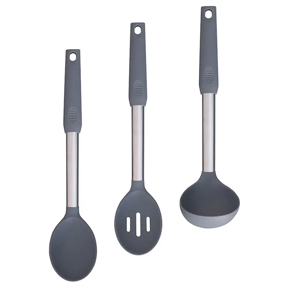 

1Set Silicone Cooking Spoon Set Heat Resistant Slotted Ladle for Soup Porridge Rice Comfortable Grip Lightweight Kitchen Gadget