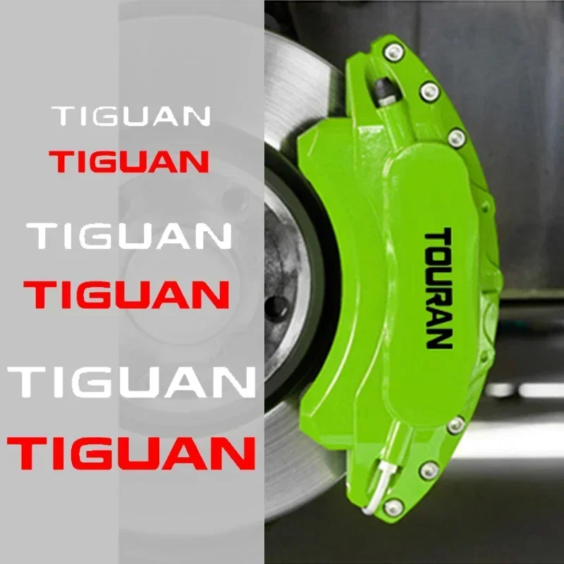 6pcs Car Caliper Sticker for Volkswagen Tiguan Tire Brake Cover Heat Resistance Waterproof Film Decals Wheel Brow Accessories