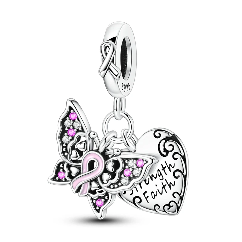 Silver Four-Leaf Clover Charms Beads for DIY
