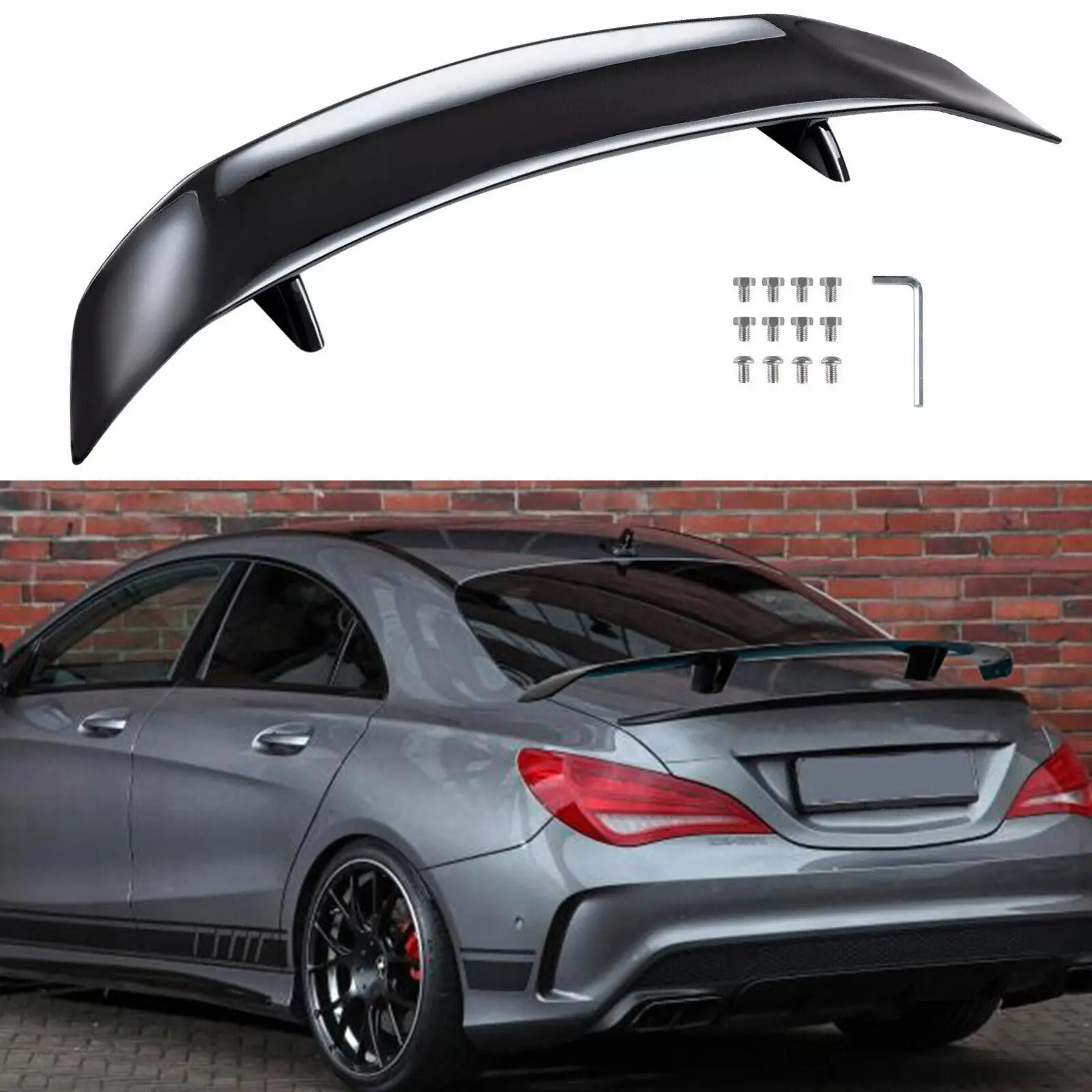 

For Mercedes-Benz CLA AMG 47" Glossy Black Car Rear Trunk Spoilers Wings Lip AM
