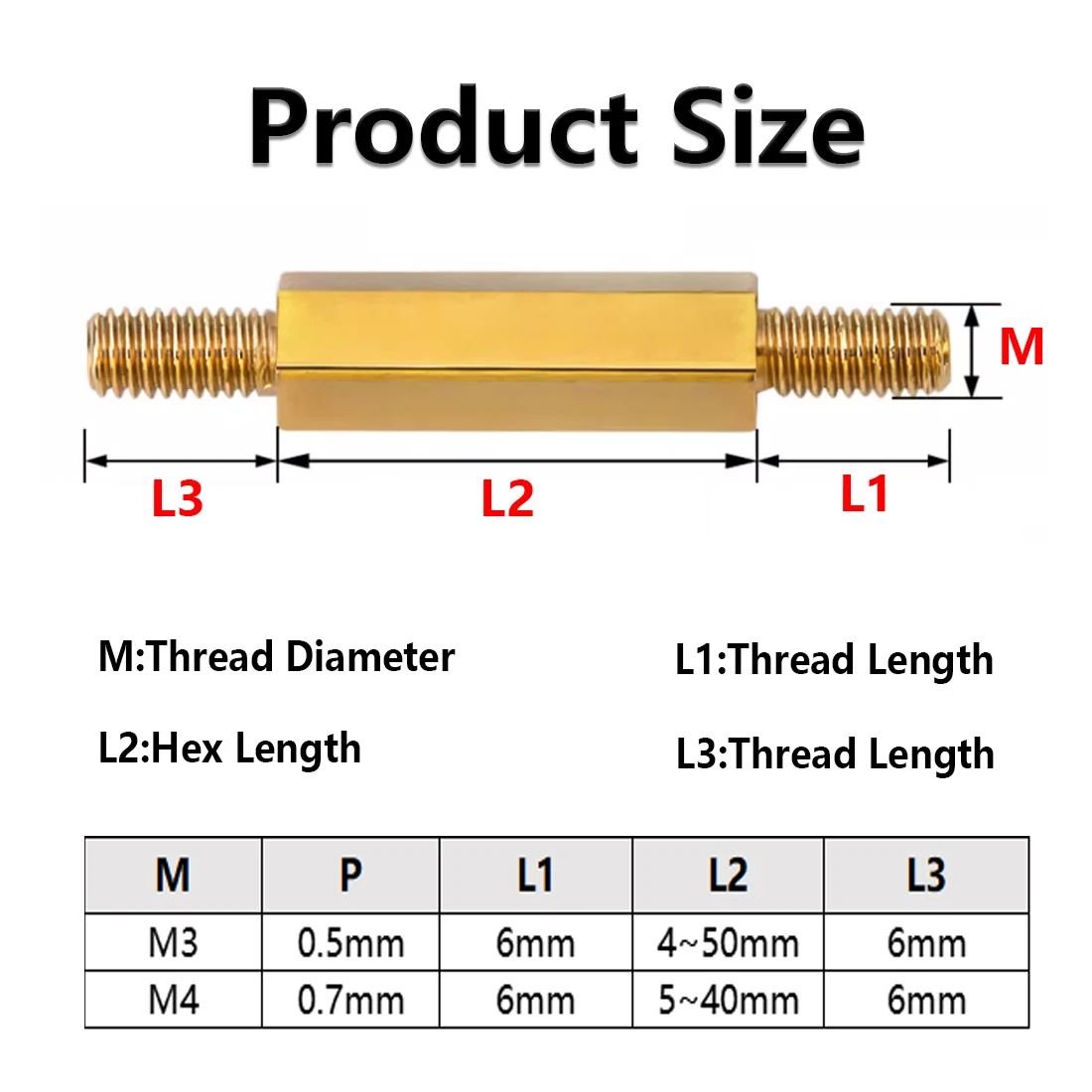 Hex Brass Male Female Motherboard Standoff Mount M3 M4 Thread 6mm Board Rack Stud Threaded Pillar PCB Column Spacer Screw