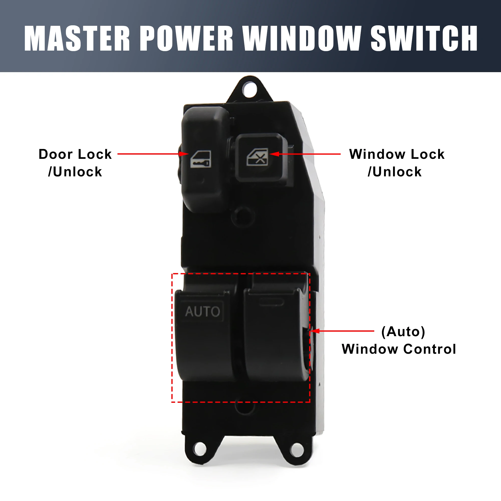 X Autohaux Car Window Switch 848200-8010/C020 for Toyota Tundra Regular Access Cab Sienna Solara 1998-2010 Driver Side Accessory