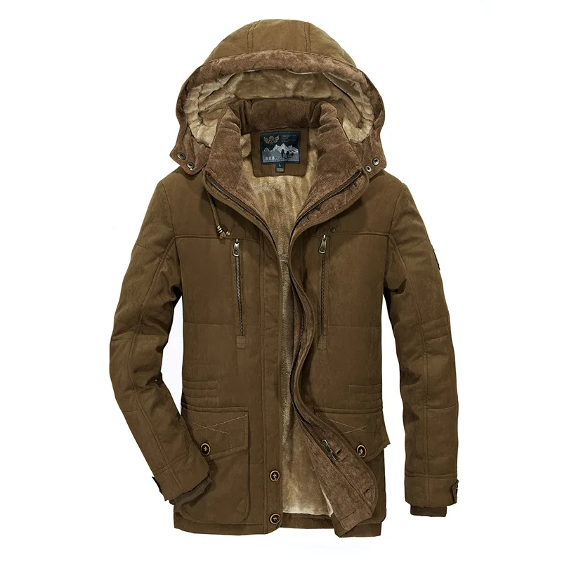 Chaqueta de invierno para hombre, Parkas gruesas de gran tamaño, abrigo masculino, chaquetas acolchadas informales de lana de alta calidad, ropa de