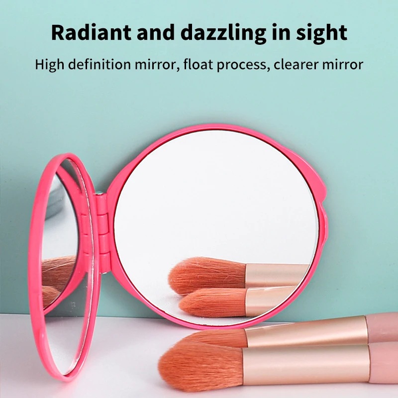 Mini miroir de maquillage portable double face, poche pliante, rond, outil cosmétique de beauté de voyage