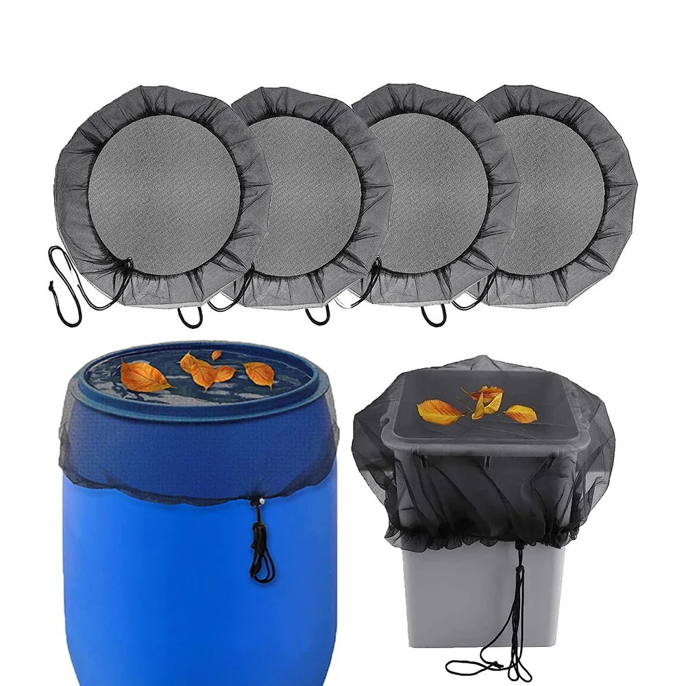 4pcs 95CM Outdoor Mesh Cover Netting For Rain Barrels Water Collection Buckets Cover Water Tank Protection Garden Supplies