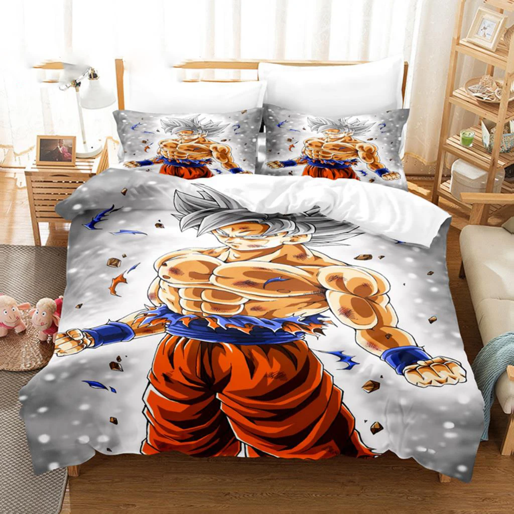 

Japanese Anime Dragon Ball Duvet Cover Goku Bedding Sets For Boys Kids Teens Quilt Cover Pillowcases Children Christmas Gift