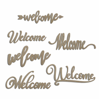 Welcome Unfinished Blank Wooden Sign Letters Cutout Shape For DIY Words Wall Wood Door Art Home Decoration