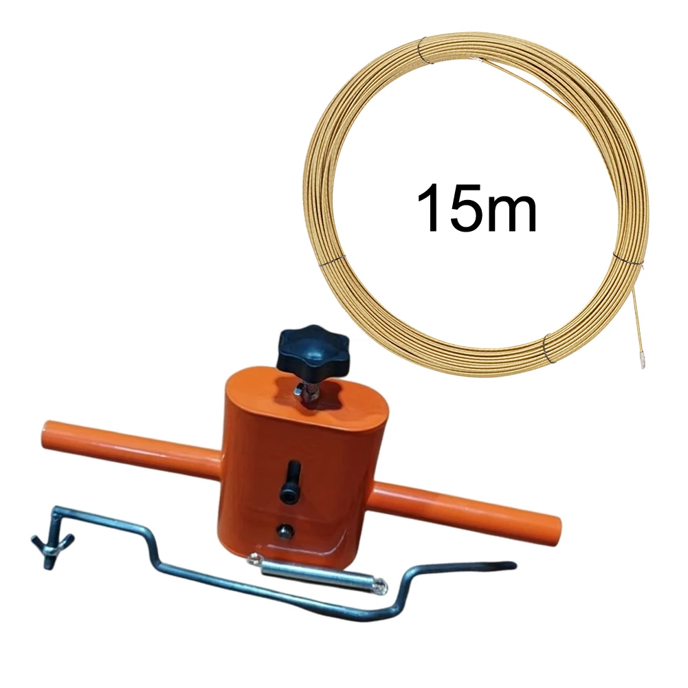 Automatic Wall Wiring Machine 15ft Cable Puller Aluminum Alloy Pipe Threading Device For Electrical Construction And Decoration