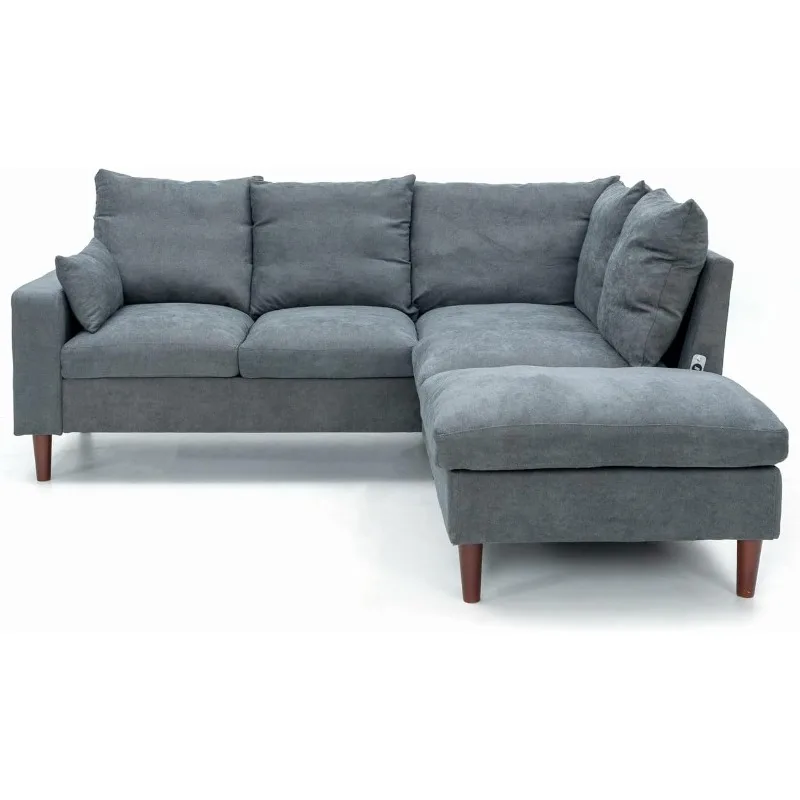 

Секционный диван с USB-портом для зарядки, набор шезлонгов, 5-местный модульный угловой секционный диван, наборы мебели для гостиной L Sh